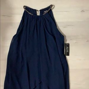 Navy blue flowy dress